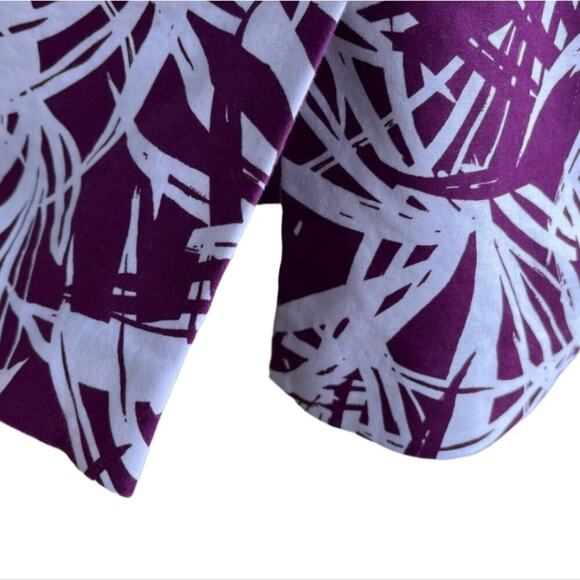 LOFT PURPLE AND WHITE Tropical VACATION RESORT Print Pencil Skirt Plus SIZE 16 - Picture 4 of 10